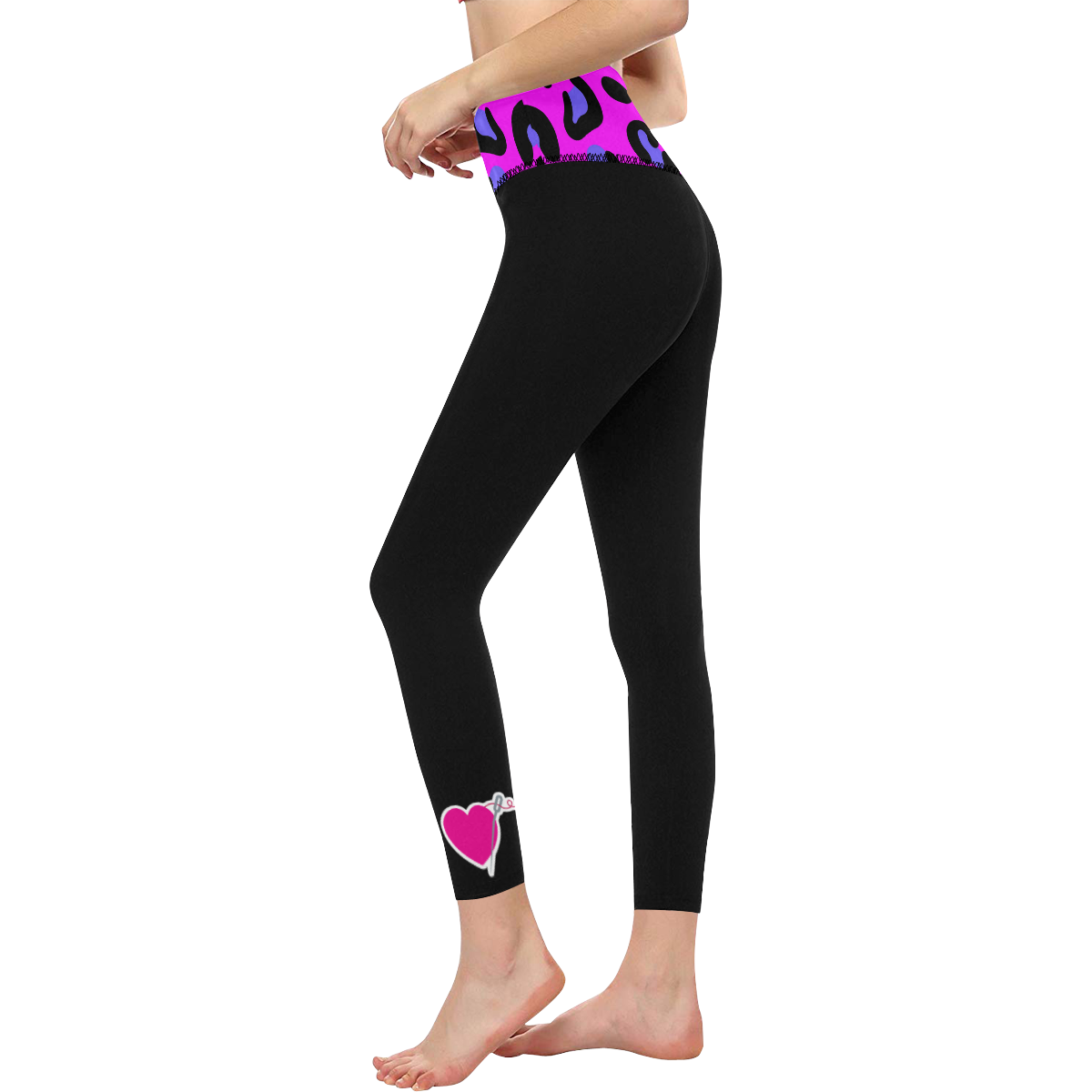 PINK LEOPARD HIGH WAIST YOGA LEGGINGS