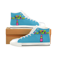 SUPER FASHIONISTA HIGH TOP CANVAS GIRLS' SNEAKERS BLUEBERRY