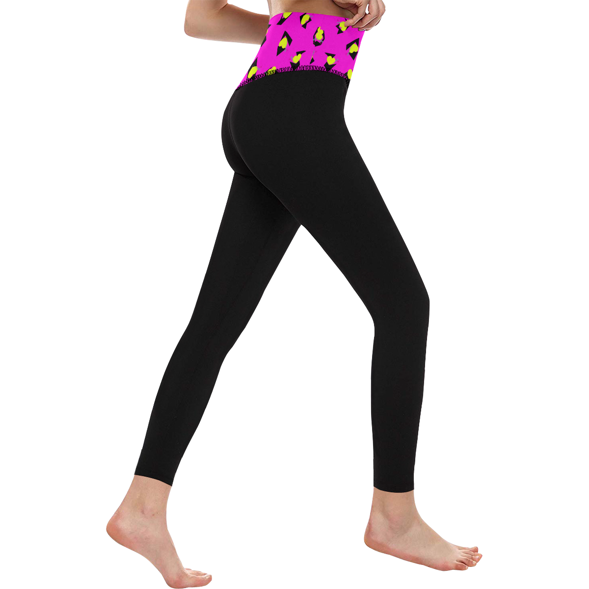 TOTALLY 80S PINK HIGH WAIST YOGA LEGGINGS