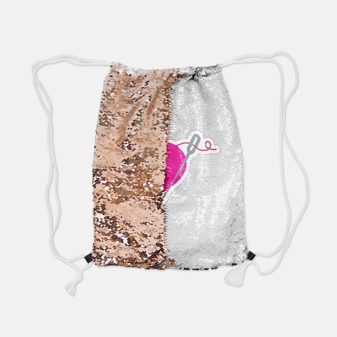 Heart and Needle Reversible Sequin Back pack