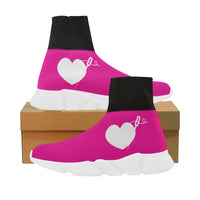 PINK PULL ON SOCK GIRLS' SNEAKERS (sz 5-12)