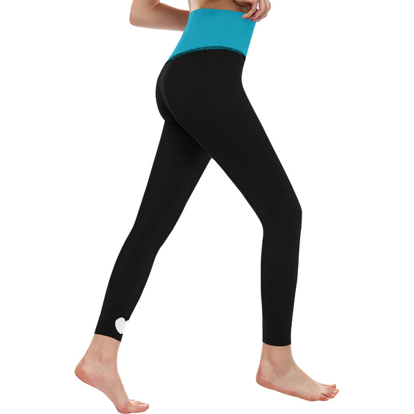 HIGH WAIST YOGA LEGGINGS - TEAL