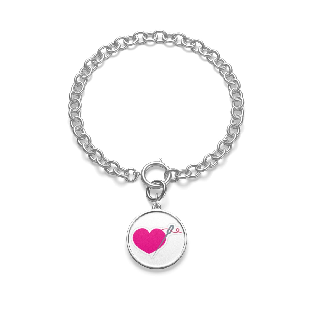 MISS APRIL HEART & NEEDLE Chunky Chain Bracelet