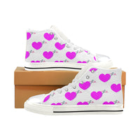 HEART AND NEEDLE HIGH TOP CANVAS GIRLS' SNEAKERS