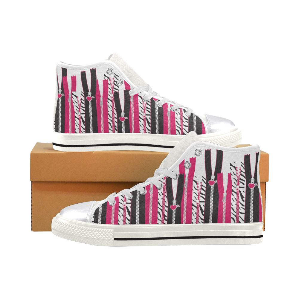 EDGY ZIPPERS HIGH TOP CANVAS GIRLS' SNEAKERS