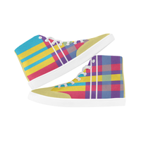 MERRY PLAID HIGH ANKLE CANVAS GIRLS' SNEAKERS (sz 5-12)