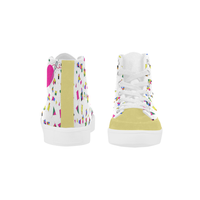 MISS BIANCA'S GEOMETRY PATTERN HIGH ANKLE CANVAS GIRLS' SNEAKERS (sz 5-12)