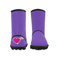 WARM & FUZZY HEART AND NEEDLE KIDS' SNOW BOOT - purple
