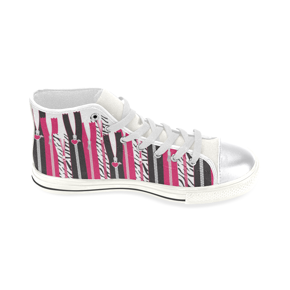 EDGY ZIPPERS HIGH TOP CANVAS GIRLS' SNEAKERS