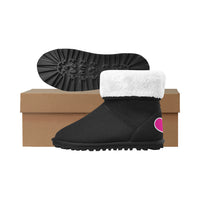 WARM & FUZZY HEART AND NEEDLE KIDS' SNOW BOOT - black