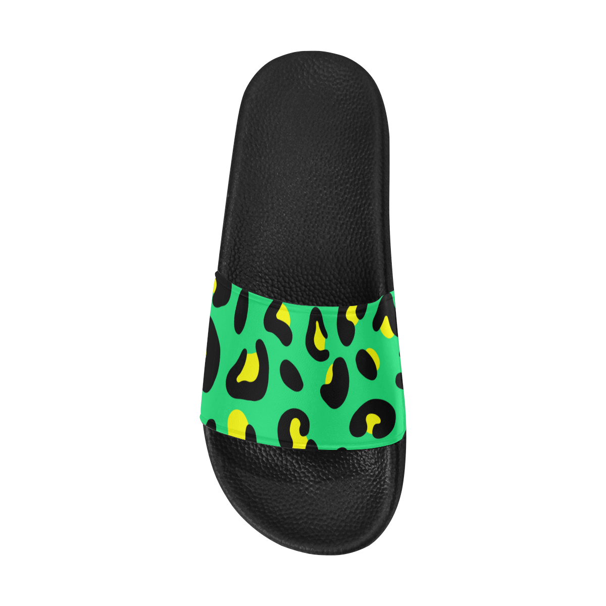 GREEN LEOPARD SLIDE SANDALS
