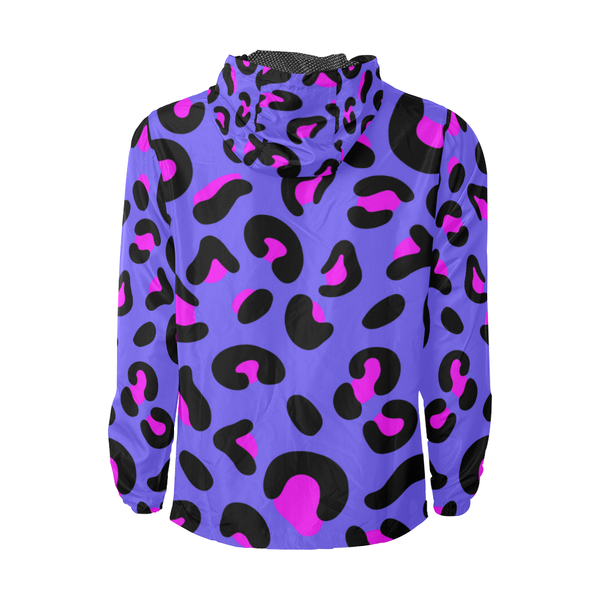 PURPLE LEOPARD FASHION WINDBREAKER