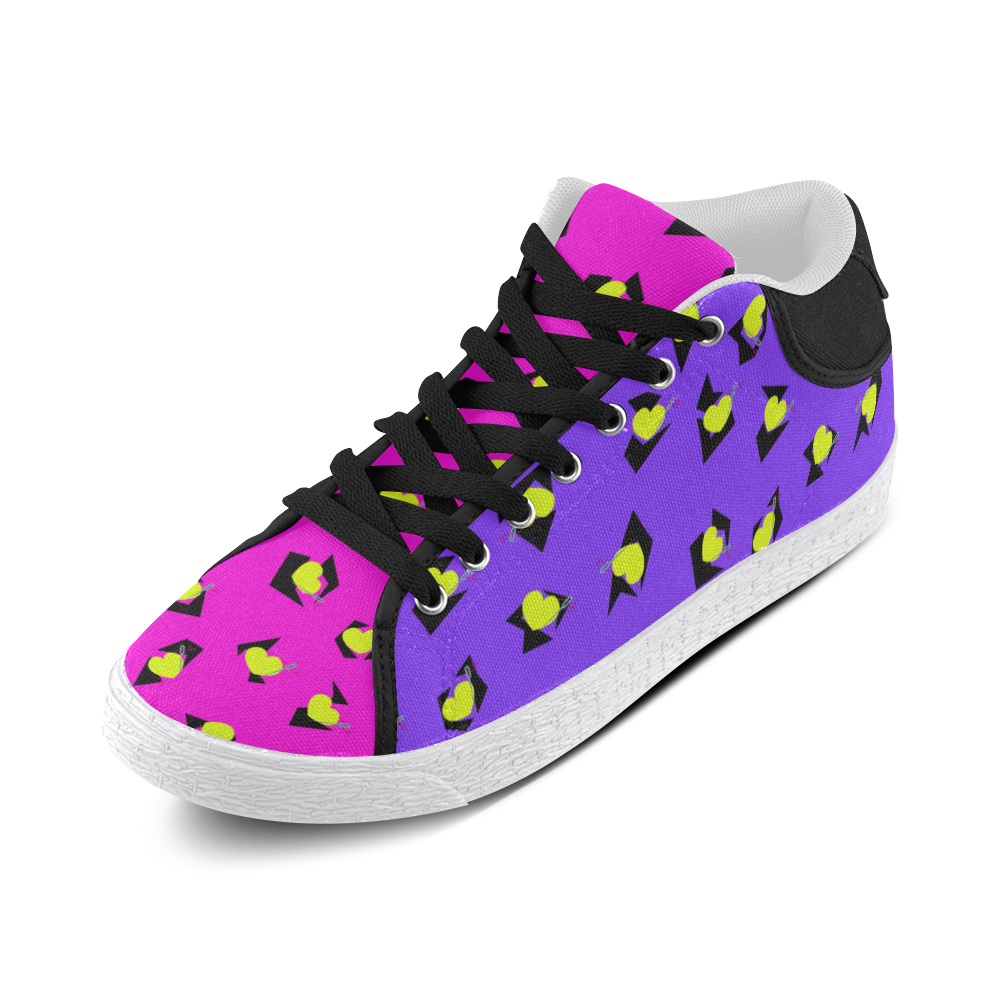 TOTALLY 80S PINK/PURPLE MID TOP CANVAS GIRLS' SNEAKERS (sz 5-11)