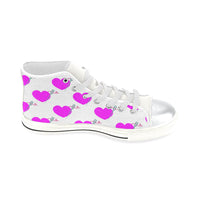 HEART AND NEEDLE HIGH TOP CANVAS GIRLS' SNEAKERS