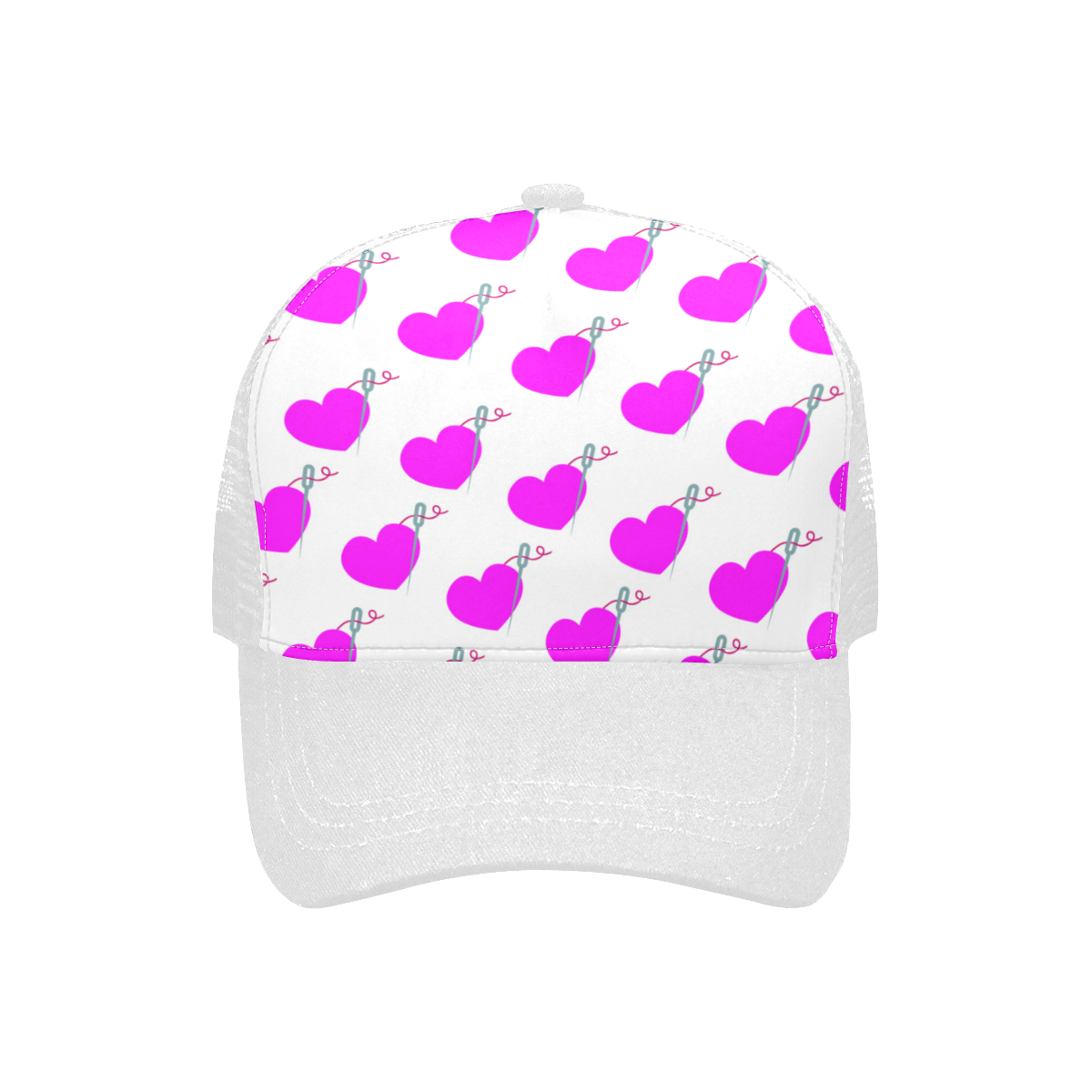 WHITE HEART & NEEDLE TRUCKER HAT