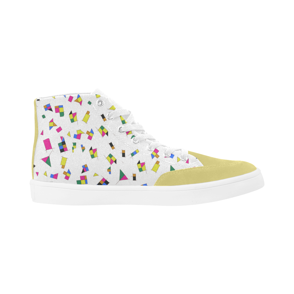 MISS BIANCA'S GEOMETRY PATTERN HIGH ANKLE CANVAS GIRLS' SNEAKERS (sz 5-12)