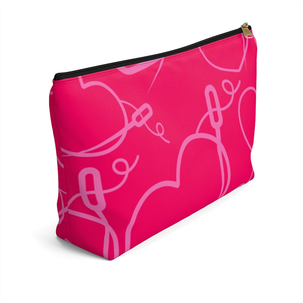 HEART AND NEEDLE MAKEUP POUCH