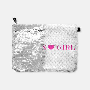 Fashion Girl sequin reversible makeup bag