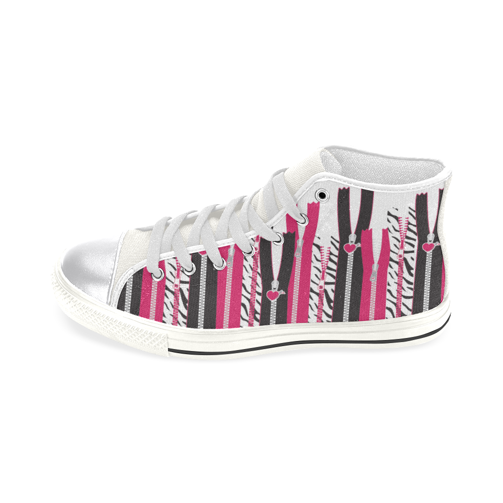 EDGY ZIPPERS HIGH TOP CANVAS GIRLS' SNEAKERS