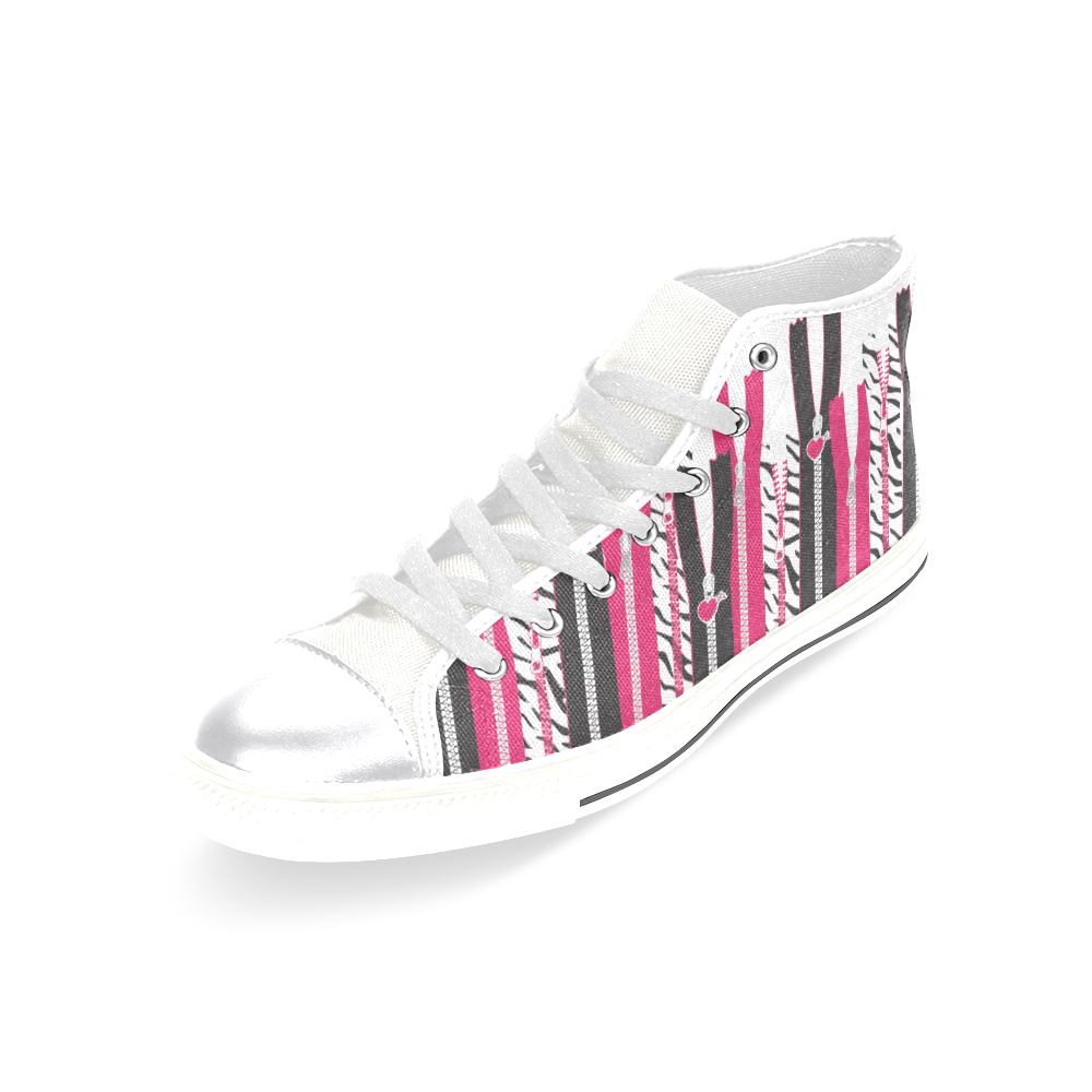 EDGY ZIPPERS HIGH TOP CANVAS GIRLS' SNEAKERS