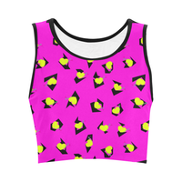 TOTALLY 80S PINK FITNESS CROP TOP