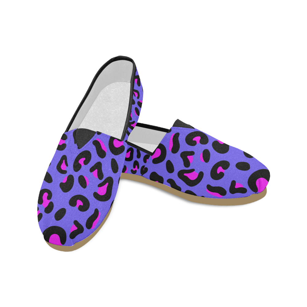 PURPLE LEOPARD CASUAL SLIP ON CANVAS SHOE (sz 4.5-14)