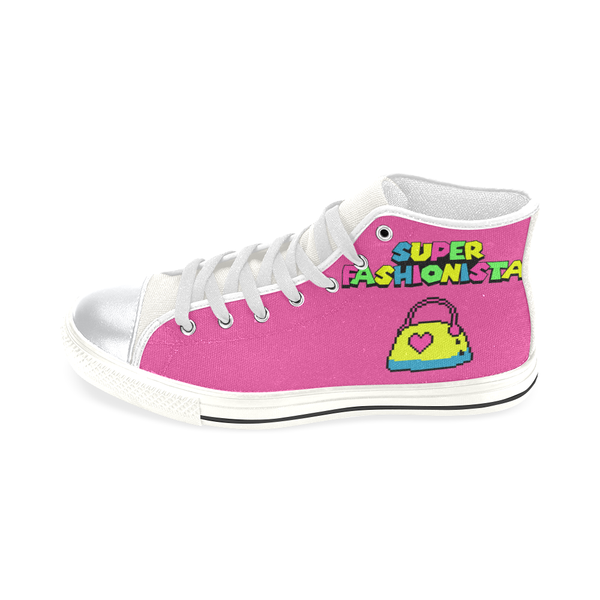 SUPER FASHIONISTA HIGH TOP CANVAS GIRLS' SNEAKERS RASPBERRY