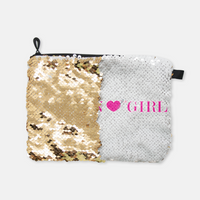 Fashion Girl sequin reversible makeup bag