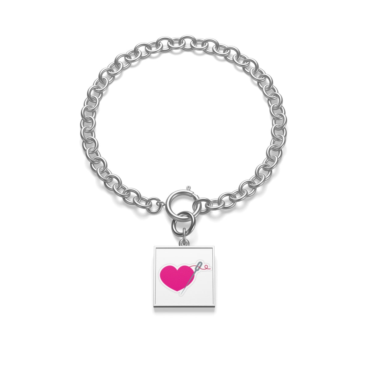 MISS APRIL HEART & NEEDLE Chunky Chain Bracelet