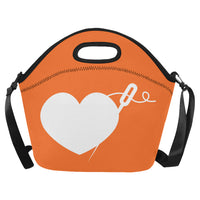 HEART AND NEEDLE NEOPRENE LUNCH TOTE WITH STRAP (5 COLORS)