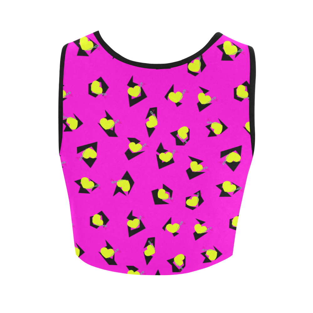 TOTALLY 80S PINK FITNESS CROP TOP