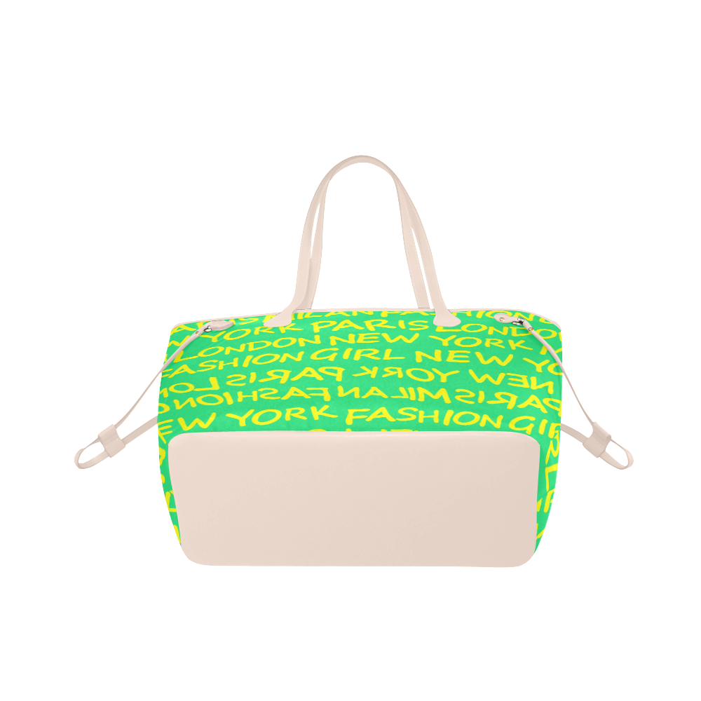 FASHION GIRL GRAFFITI NEVERFULL CANVAS TOTE BAG-GREEN