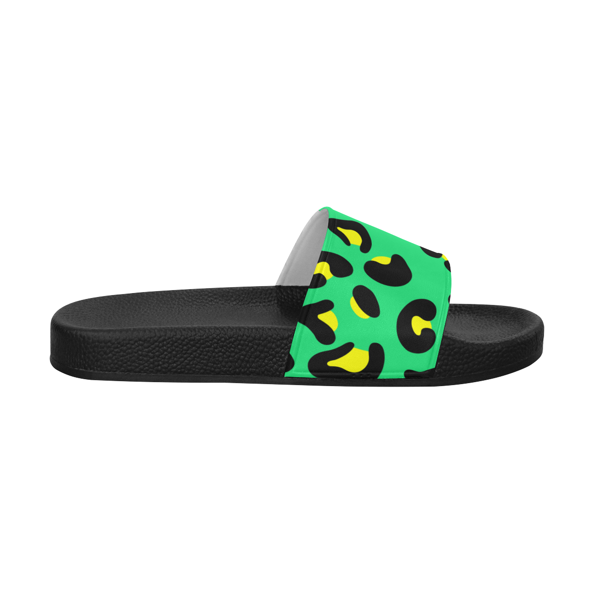 GREEN LEOPARD SLIDE SANDALS