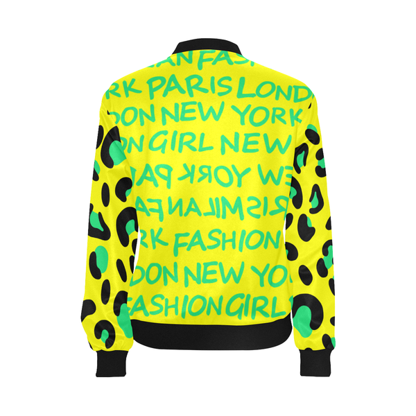 FASHION GIRL YELLOW LIGHTWEIGHT BOMBER JACKET