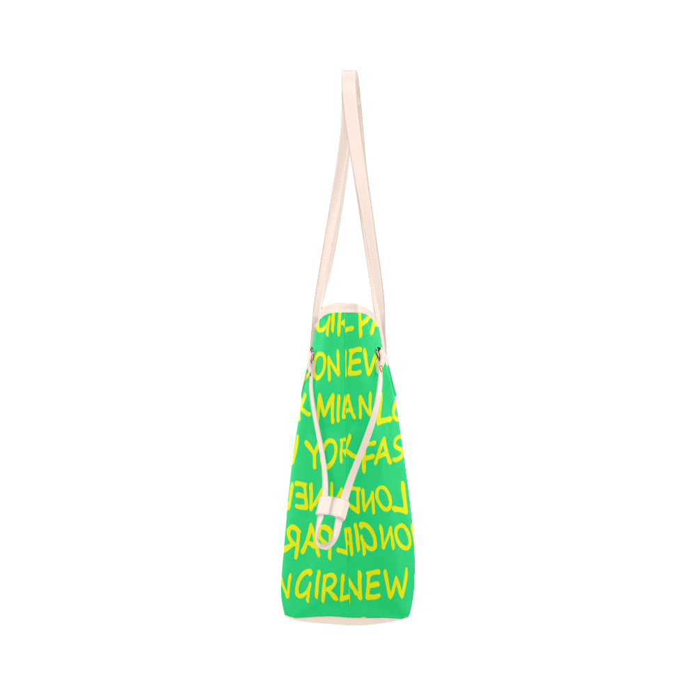 FASHION GIRL GRAFFITI NEVERFULL CANVAS TOTE BAG-GREEN