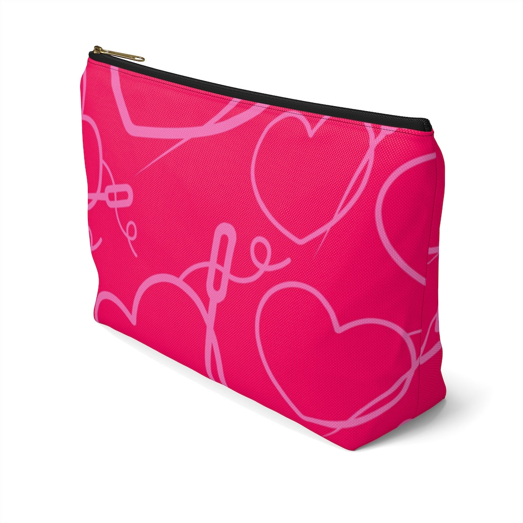 HEART AND NEEDLE MAKEUP POUCH
