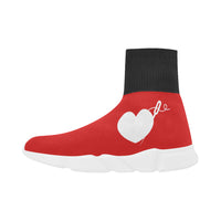 RED PULL ON SOCK GIRLS' SNEAKERS (sz 5-12)