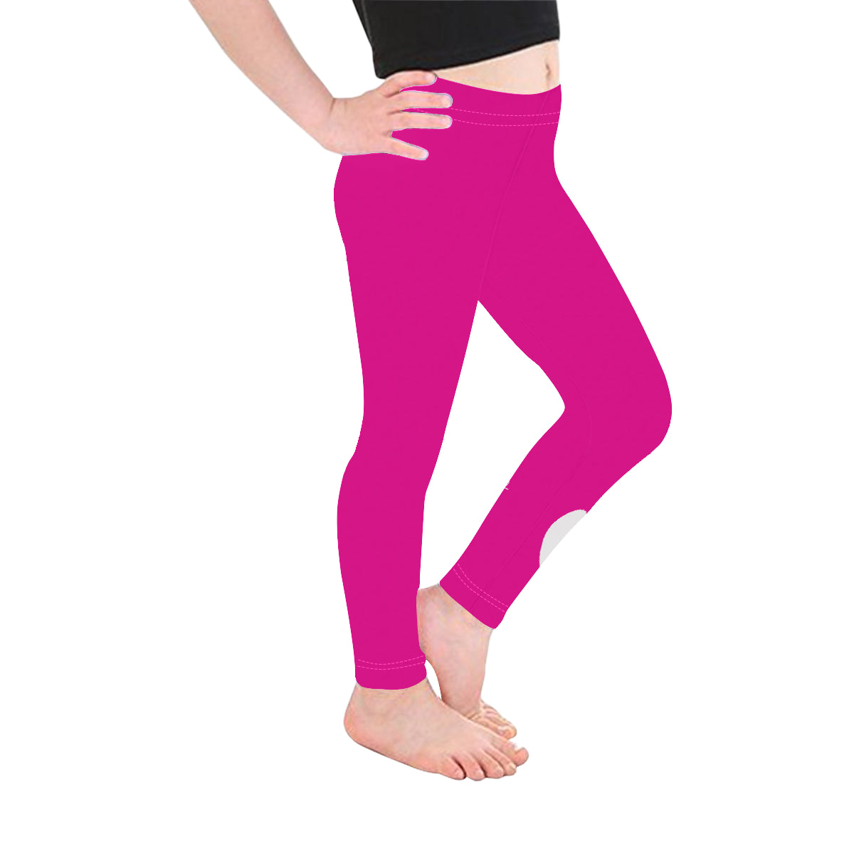 HEART AND NEEDLE KIDS LEGGINGS- PINK