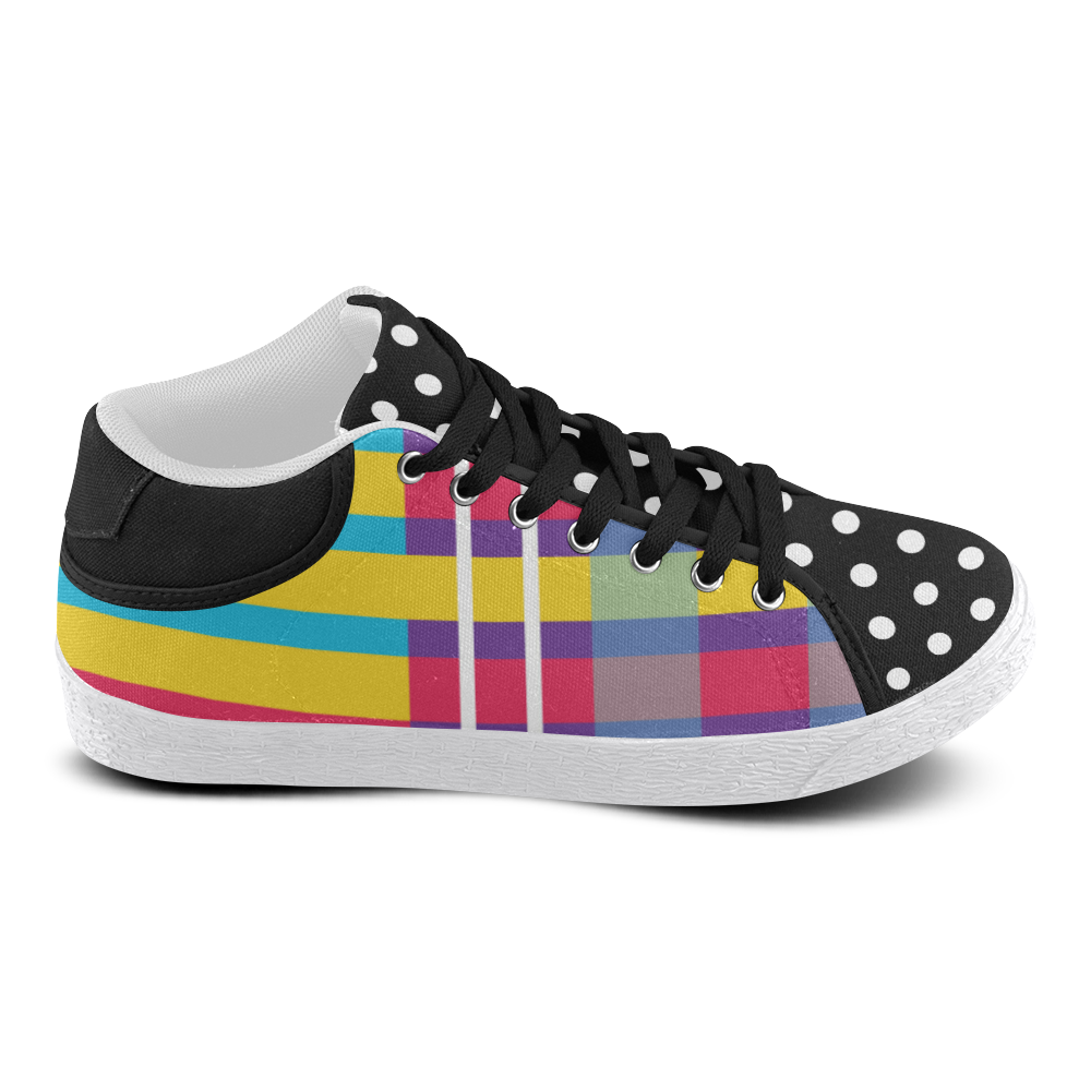 MERRY PLAID MIXIE MID TOP CANVAS GIRLS' SNEAKERS (sz 5-11)