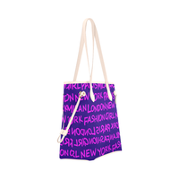 FASHION GIRL GRAFFITI NEVERFULL CANVAS TOTE BAG-PURPLE