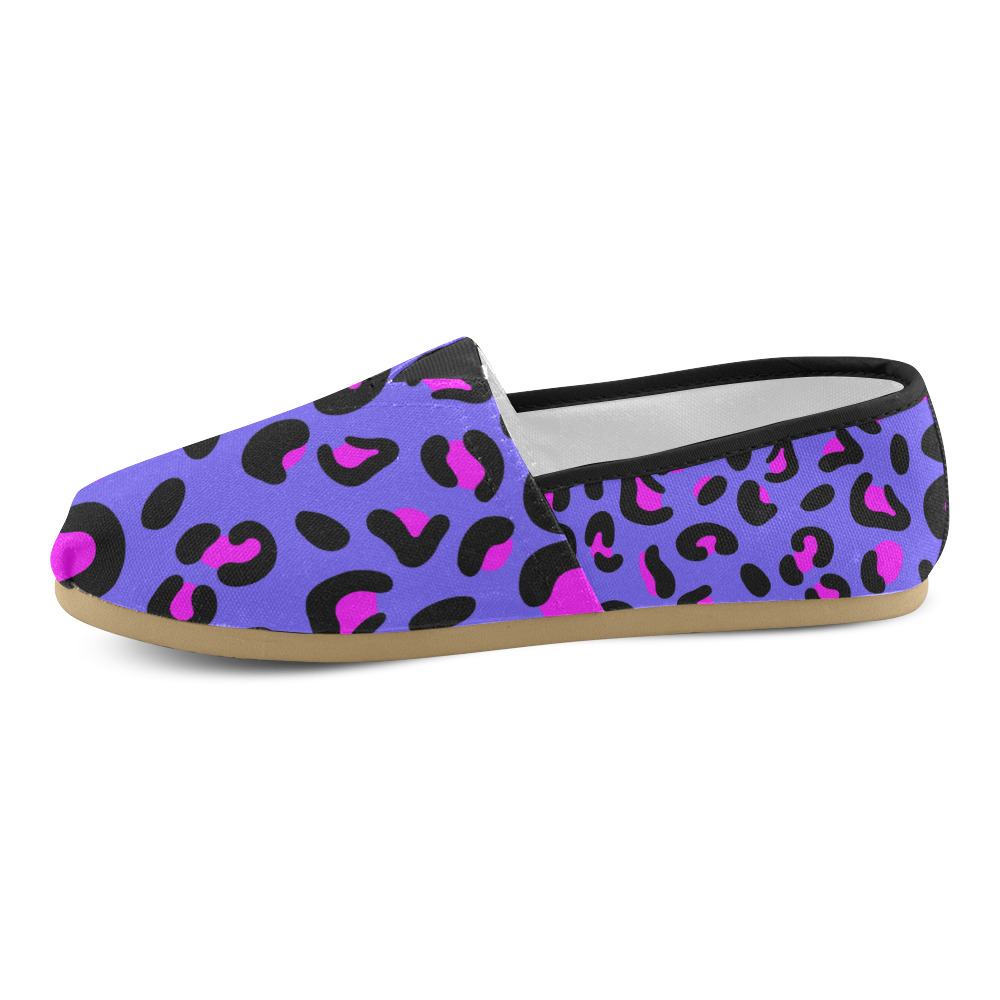 PURPLE LEOPARD CASUAL SLIP ON CANVAS SHOE (sz 4.5-14)