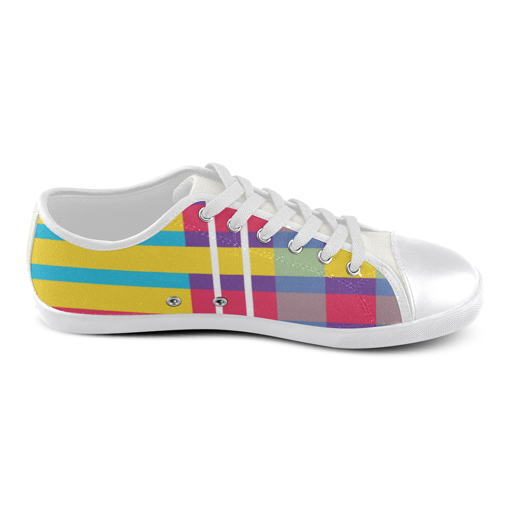 MERRY PLAID LOW TOP CANVAS GIRLS' SNEAKERS (sz 6-12)