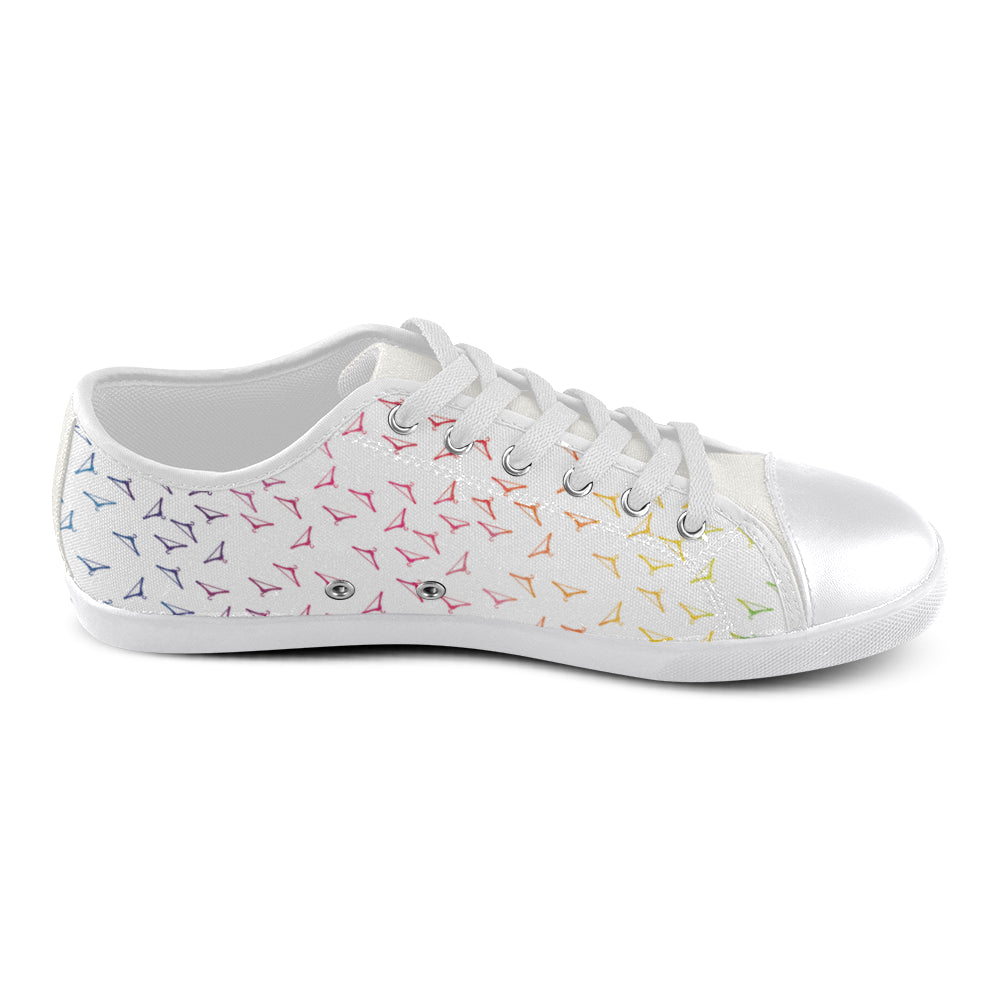RAINBOW HANGERS LOW TOP CANVAS GIRLS' SNEAKERS (sz 5-12)