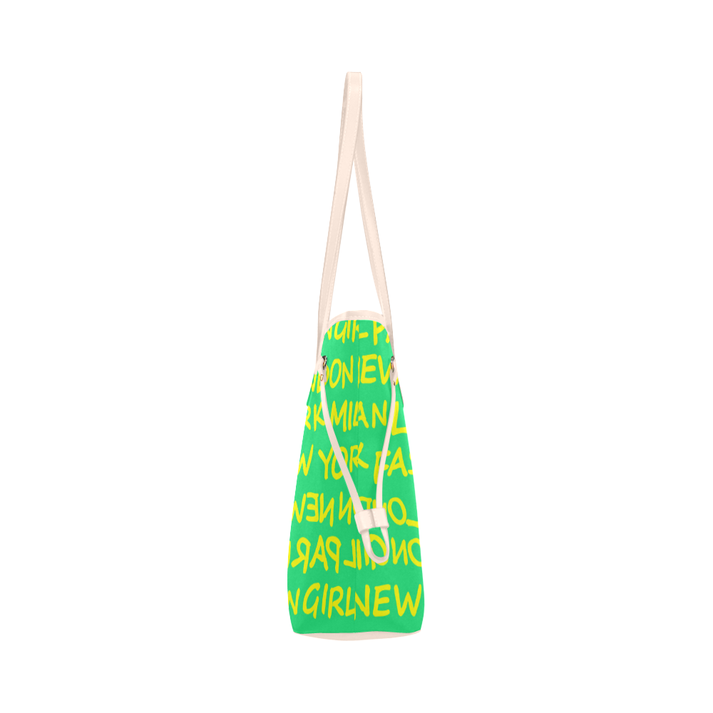 FASHION GIRL GRAFFITI NEVERFULL CANVAS TOTE BAG-GREEN