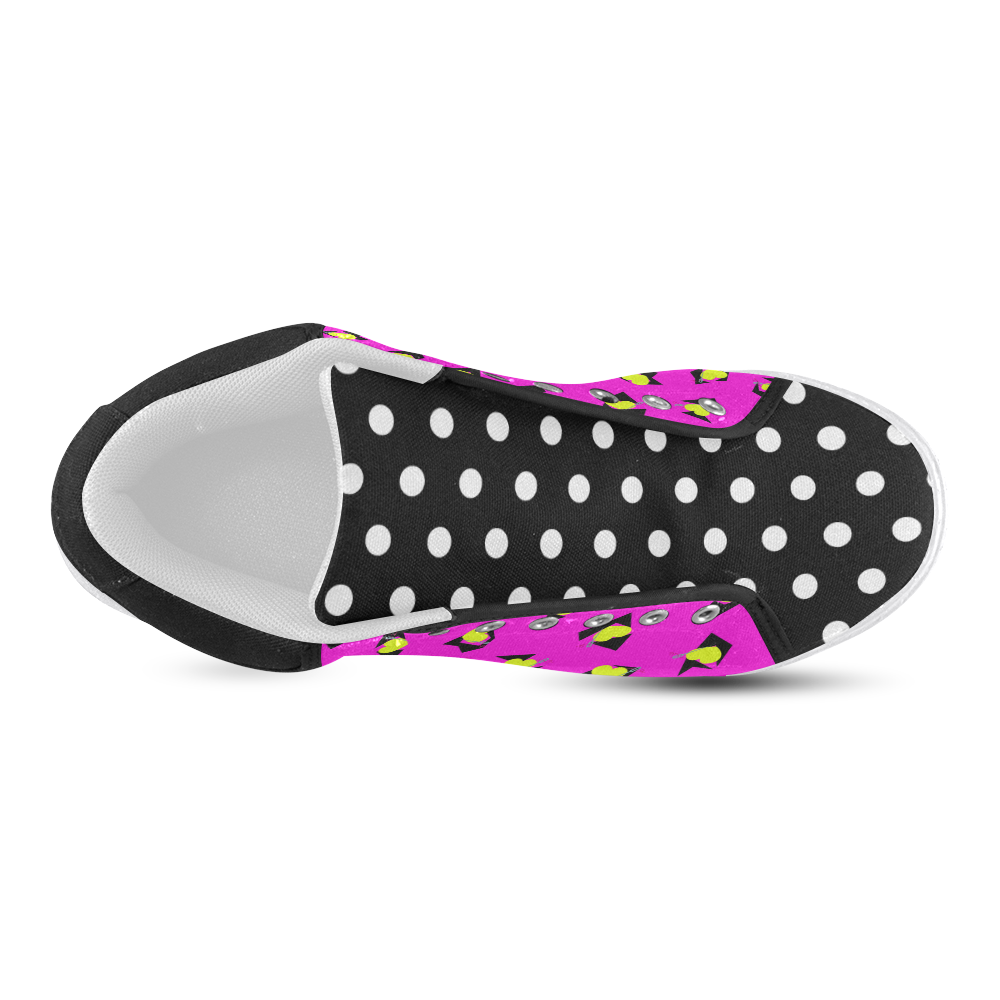 TOTALLY 80S PINK MID TOP CANVAS GIRLS' SNEAKERS (sz 5-11)