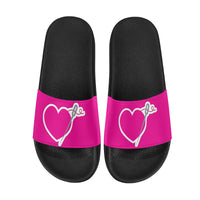 HEART AND NEEDLE SLIDE SANDALS- 7 COLORS