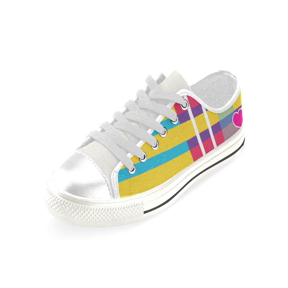MERRY PLAID TOP CANVAS GIRLS' SNEAKERS