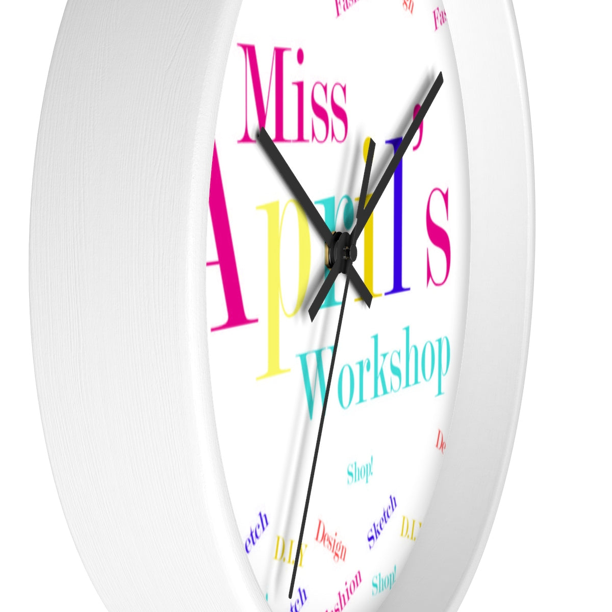 MISS APRIL'S WORKSHOP Wall clock