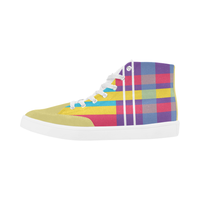MERRY PLAID HIGH ANKLE CANVAS GIRLS' SNEAKERS (sz 5-12)