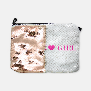 Fashion Girl sequin reversible makeup bag